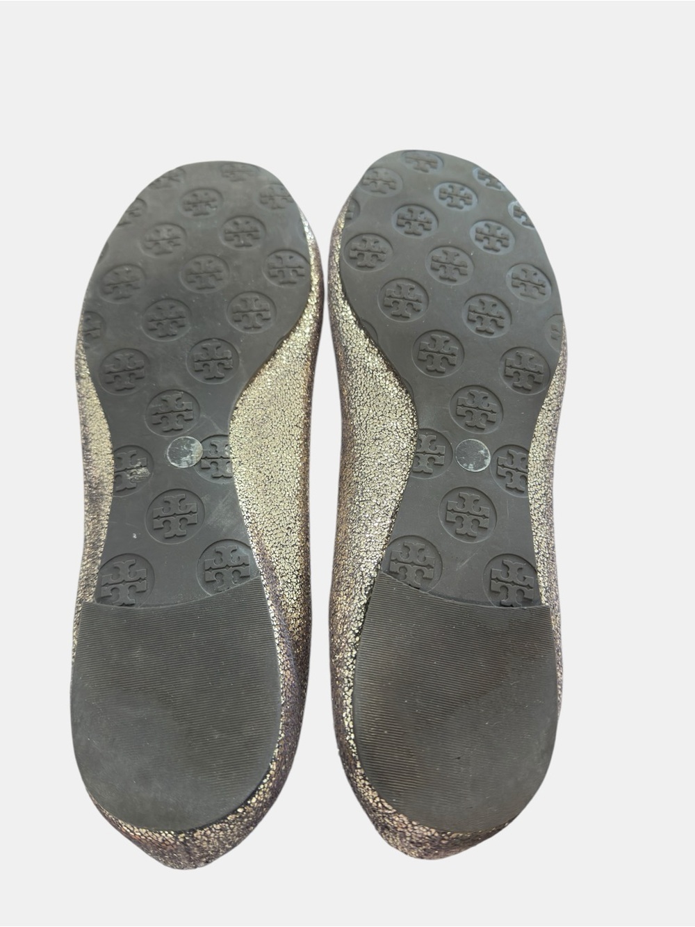 Tory Burch Metallic Distressed Pewter Flats Size 10M - Picture 7 of 9